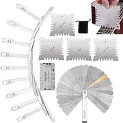 guitar string height gauge, heavy duty stainless steel action ruler, versatile luthier setup kit, precise measuring tools, adjustable string height, for guitarists