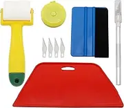 Wallpaper Smoothing Tool Kit WorthPlanet 10Pcs Wallpaper Tools with Seam Roller Blue Squeegee Red Squeegee Tape Measure for Adhesive Paper Application Window W120045