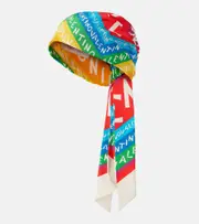 [Valentino] Valentino Valentino Chevron 24 silk and cotton head wrap One Size multicoloured