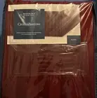NWT CROFT & BARROW King Size Red Demask Stripe Damask Stripe Bed Skirt