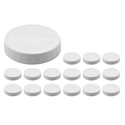 16 Pack Wide Mouth Jar Lids,Plastic Storage Caps for Canning Jars1619