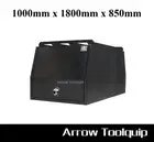 1000 x 1800 x 850 Flat Aluminium Dual Cab Ute Canopy Toolbox Flat Alloy Black