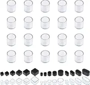 Swpeet 20Pcs 3/4" Clear Round Chair Leg Caps, Floor Protectors, Table Chair Leg Protection Cover, Furniture Leg Caps，Leg Tips Covers, Feet Pads, Feet for Furniture Table Chair