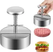 Burger Press, Stainless Steel Hamburger Patty Maker, 4.5 inch Adjustable Making