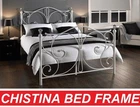 CLASSICAL CHRISTINA KING SINGLE DOUBLE QUEEN KING SIZE WHITE METAL BED FRAME