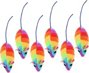 LIGHTAOTAO 6pcs Catnip Mouse Plush for Indoor Cats Realistic Mice Plaything for Kittens Durable Chew for Active Play and Exercise Engaging Cat for Healthy Growth