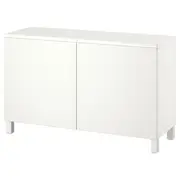 BESTÅ storage combination with doors, white/Västerviken/Stubbarp white, 120x42x74 cm