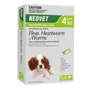 Neovet For Puppies & Small Dogs up to 4kg 6 Pack - Flea Heartworm Worms 1/Month