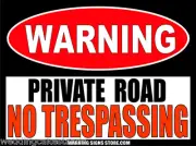 Private Road No Trespassing 6" wide Warning Security Sticker Decals 2-pack WS242