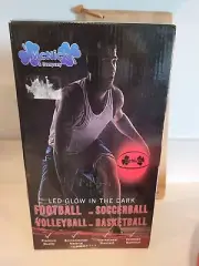 LED Glow in the Dark Basketball Lighted Basketball Glowing Hoop Net for Outdoor
