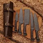 Hand Forged Damascus Chef's Knife Set of 5 BBQ Knife Kitchen Knife/Gift for Her