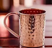 2activelife PURE Copper Mug Handmade of 100% Pure Thick Copper Set OF 2 - Timeless Hammered Finish - RAW Copper Inside - Genuine and Sturdy - Holds 16 oz