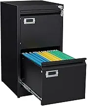 SISESOL 2 Drawer File Cabinet with Lock and Tag,Narrow Two Drawer Filing Cabinet,Vertical Metal File Cabinets,Small Filing Cabinets for Home Office Fit Letter/A4/Legal Size File,Easy Assembly
