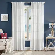 JINCHAN Curtains for Living Room Bedroom Privacy Light Filtering Rod Pocket Rod Pocket Modern Window Curtains Set 2 Panels, Black on White Striped, Each W132cm x D213cm