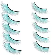 MERRYHAPY 10pcs Colored False Eyelashes Eye Lashes Green Lashes Pride Eyelashes 3d False Eyelashes Halloween Colorful Eyelashes Lashes Bulk Color Lashes Strips Lash Strips Imitation