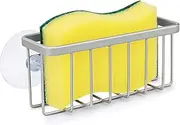 HLOOL Sponge Holder for Kitchen Sink, Silver Metal Drying Rack, Kitchen Sink Organization