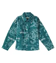 [The New Society] The New Society Paisley printed denim shirt Y 8 blue