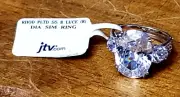 JTV Bella Luce Rhodium & Sterling Silver 925 Simulated Diamond Size 8 Ring, NEW