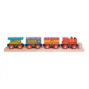 9pc Bigjigs Rail 30.5cm Passenger Train Kids/Children Fun Wooden Toy Set 3y+