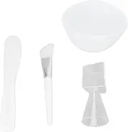 Facial Mask Bowl Set, Wear Resistant Spatula Facial Mask Mixing Tools Measuring Spoon Evenly Apply 4pcs for Home Use