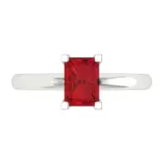 1ct Emerald Tourmaline Stone Wedding Bridal Designer Promise Ring 14k White Gold