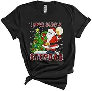 [Generic] I Love Being A Stepdad, Joyful Red Plaid Christmas Santa, Matching X-mas Pajama Family Group Unisex T-Shirt