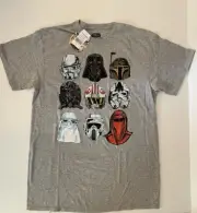 Men's Star Wars Helmets T-shirt Vader Stormtrooper Disney Size Large New w/tags