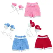 Newborn Photography Set Bath Gift Woven Photography Props Boxing Blue Red