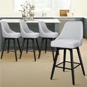 4x ALFORDSON Bar Stools Megan Swivel Metal Light Grey