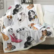 Dogs Puppies Throw Blanket