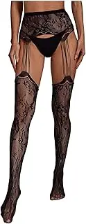 [Generic] Ladies Nylon Stockings Transparent Women Open Sexy Lace Tights Stocking Bodysuit Lingerie Fishnet Soft Customize Stocking Christmas