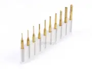 10pcs Titanium Carbide Drill Bit 0.8mm - 3.175mm Corn Mill for CNC Rotary Tools