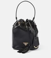 [Prada] Prada Small leather bucket bag One Size black