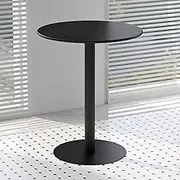 Round Bar and Pub Table, Black Matte Circular Cocktail Table Leisure Table Modern Style Counter Bistro Pub Tables, Coffee Table for Home Office Balcony Cafe(Size:48x48x72cm)