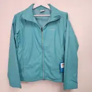 Columbia Womens Switchback Jacket Large Green Zip Waterproof Packable New $75