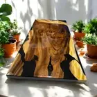 Black Epoxy Resin table, Made To Order Handmade Coffee Table, Epoxy Side Table