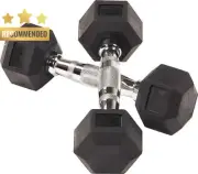 Rubber Encased Hex Dumbbells 5-20KG Hand Weights Fitness Dumbbell