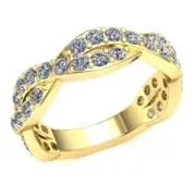 1.60Ct Round Ladies Diamond Interlinked Bridal Eternity With Sizing Bar 18k Gold
