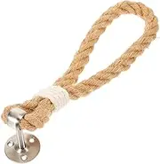 TEHAUX Over The Door Towel Rack Handmade and Jute Towel Holder for Bathroom Space Saving Design Multi Purpose Rustic Decor for Spaces