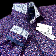 Robert Graham Geometric Abstract Vibrant Paisley Colorful Sport Shirt Large