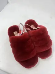 Ugg Womens Fluff Yeah Slide Slippers Red Size 5 #1095119 (gr717)