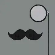 Monocle and Mustache Silhouette Counted Cross Stitch Pattern Needlepoint Chart