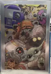 Comic Art 12x18: Star Wars Collage - Platinum Foil. Ltd To 100. Stamped.