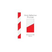 SAAS Reflective Pinstripe Car Tape Decals Stickers Red / White 12mm x 1 Metres
