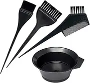 4 Pcs Hair Dye Coloring Kit, Coloring Brush and Bowl Set, Color Bowl Brushes Tool, Tint Comb for Hair Tint Dying Coloring Applicator