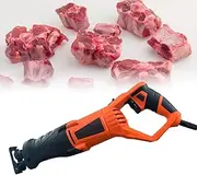 Electric Reciprocating Bone Saw, 1300W Handheld Variable Speed Cordless Butchers Saw with Saw Blades, Multifunctional Meat Bone Saw, Tool-Free Blade Change for Frozen Meat Bones Chops Wood