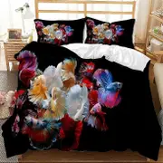 v4711 Bed Sheets Multicolour Ocean Fish Sea Duvet Cover Bedding Pillowcase Bed Sheets IU4711