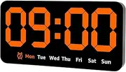 Huvqianu Digital Alarm Clock, Bedroom Temperature Clock, USB Charging Alarm Clock, Bedside Mains Powered Large Digital Led Display, Brightness Dimmer Adjustable Alarm Volume, Snooze for Bed