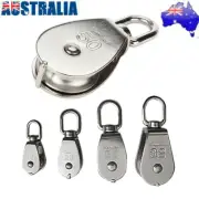 Stainless Pully Single Wheel Swivel Pulley Block Snatch Rope Loading Lifting Hot