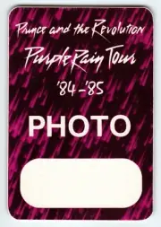 1980's Prince And The Revolution Purple Rain Tour Backstage Pass Photo 1984-1985